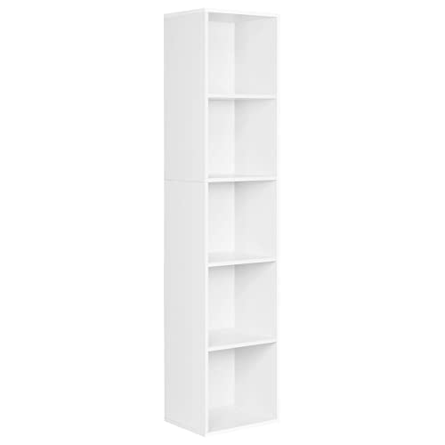 Woltu Boekenkast SK003ws5 5 Vakken - Wit - 30 x 132 x 24 cm