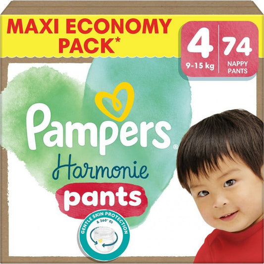Pampers Luiers - Maat 4 - 9-15 kg - 74 stuks - Hypoallergeen - 12 uur bescherming - Stop & Protect lekbescherming
