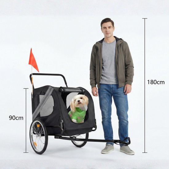 Outbee Hondenfietskar - Fietskar hond - Hondenfietskar opvouwbaar - Hondenkar - 2-in-1 Honden fietskar - Hondenbuggy - Max 35kg