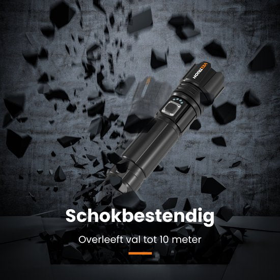 Veltrion Zaklamp LED Oplaadbaar - Gratis Accessoires - Militaire Zaklamp - 6000 Lumen - 26650 Batterij - 5 Standen - Powerbank Functie - Zaklamp op Batterijen - Noodpakket