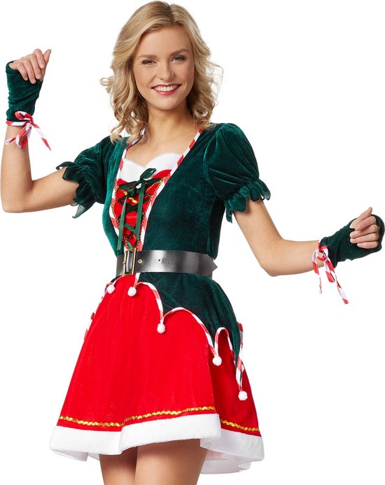 Dressforfun Sexy kerstelf S - verkleedkleding kostuum halloween verkleden feestkleding carnavalskleding carnaval feestkledij partykleding - 303410
