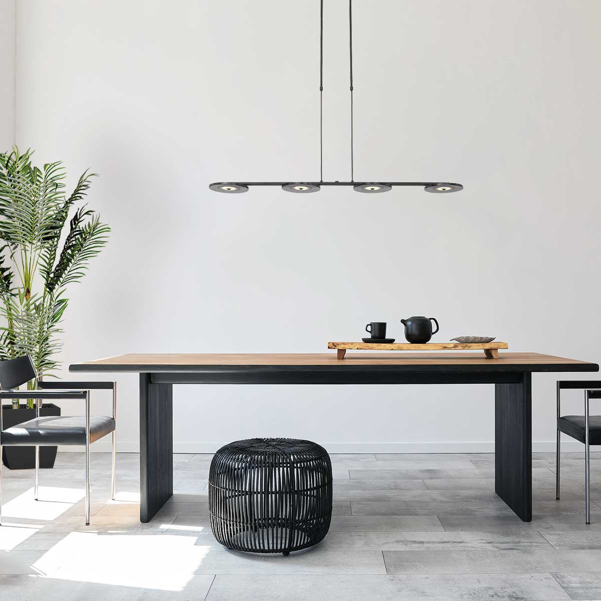 Steinhauer - hanglamp - Turound - zwart - glas metaal - design lamp - LED - 3512ZW