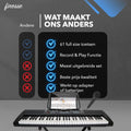 Finesse Keyboard Piano met Standaard - 61 Keys - New Orleans Model - zwart - 85.9 x 32.2 x 10.4 cm
