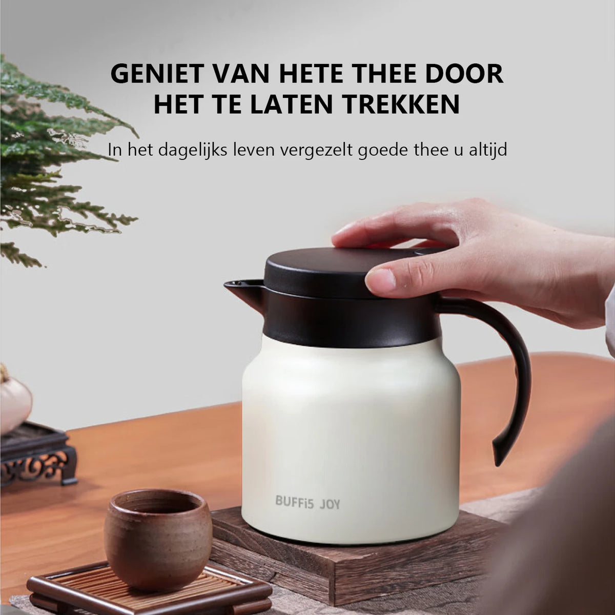 LIFEPAL Thermoskan met Theefilter - 800 ml - 316 RVS Binnenwand - 8-Laagse Isolatie - Wit