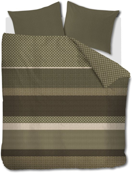 Beddinghouse Fera dekbedovertrek - Tweepersoons - 200 x 200/220 cm - Groen