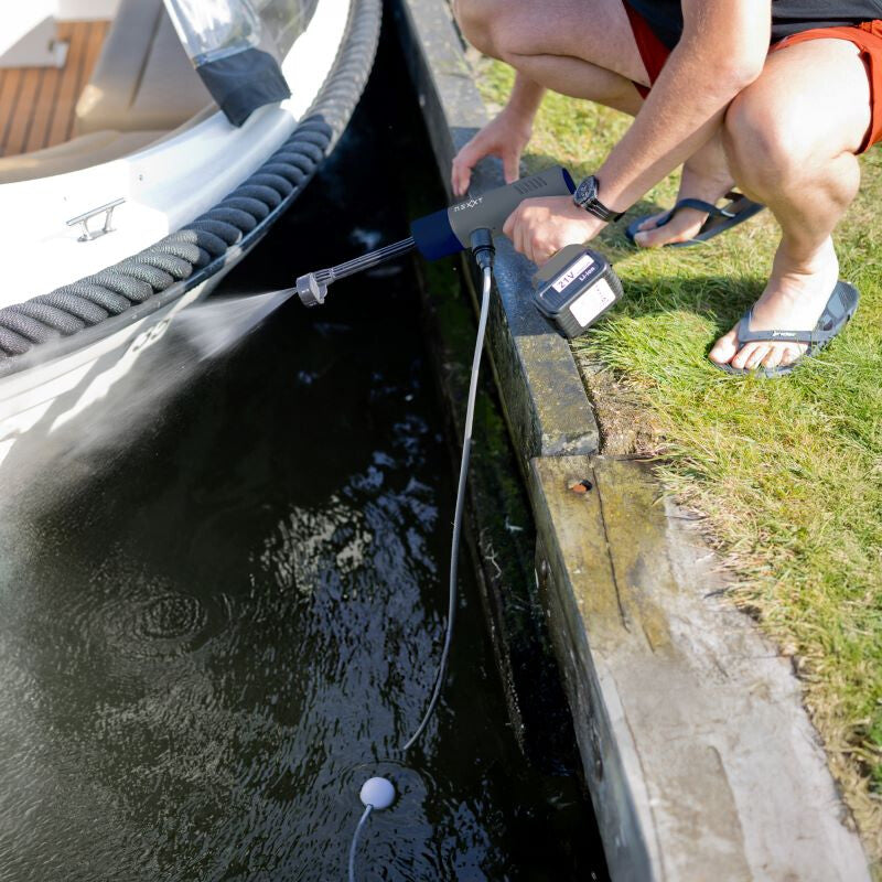 Nexxt Draadloze Hogedrukreiniger Deluxe - 20 Bar - 21v Li-ion - 6-in-1 Sproeikop - 5m Waterslang