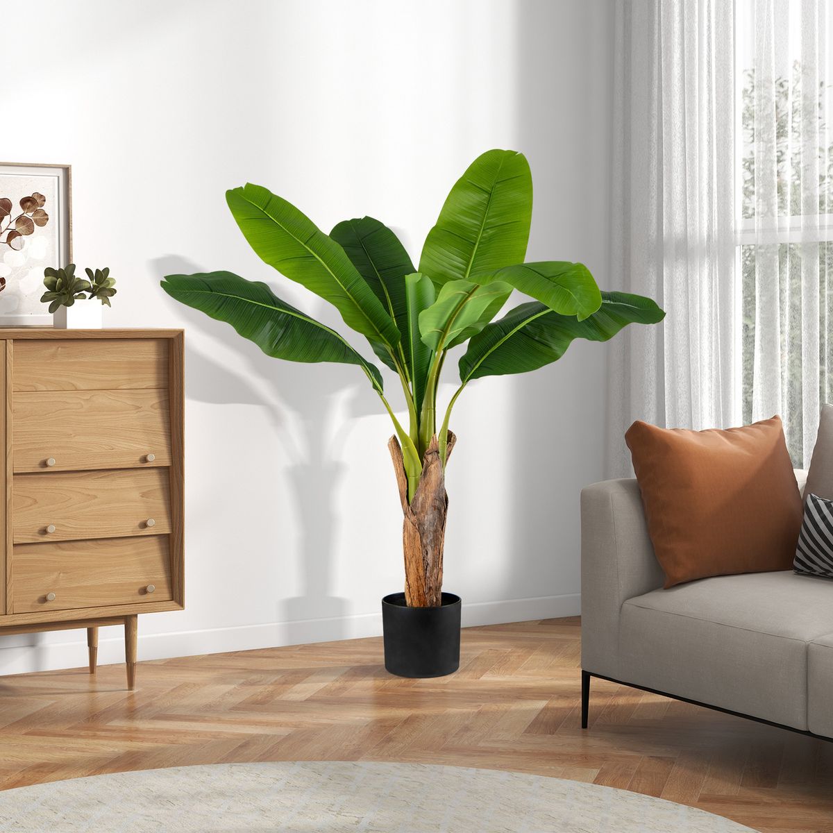 Coast Kunstplant Set - Tropische Palm en Paradijsvogelplant - 2 stuks - 107 cm - Groen