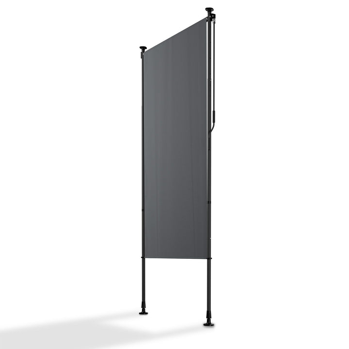Juskys Verticaal Balkonscherm 100x310 cm Grijs – Waterafstotende en in hoogte verstelbare zon- en privacybescherming