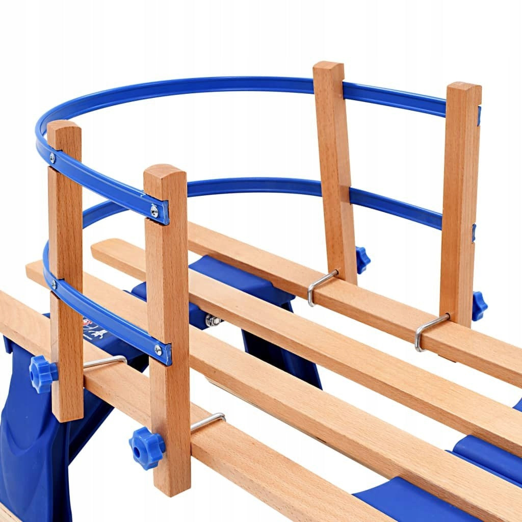 Woltu Houten Slee Traditioneel - Blauw - Met Rugleuning