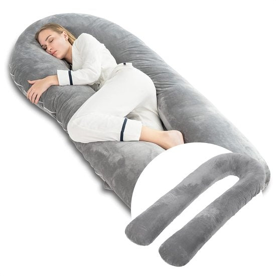 Avalo Zwangerschapskussen 5XL - 330CM - Afneembare Hoes - Zijslaapkussen / Body Pillow / Lichaamskussen / Voedingskussen