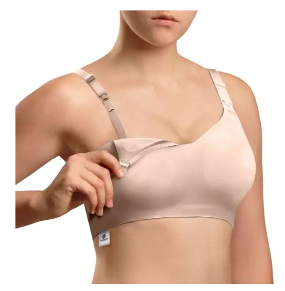 Vulpes Goods® – Voedingsbh Zonder Beugels – Maat Large – Voorzien Van Eénhandige Sluiting En Verstelbare Bandjes En OEKO-TEX® Certificering – Voor Borstvoeding En Zwangerschap – Crème Katoenmix