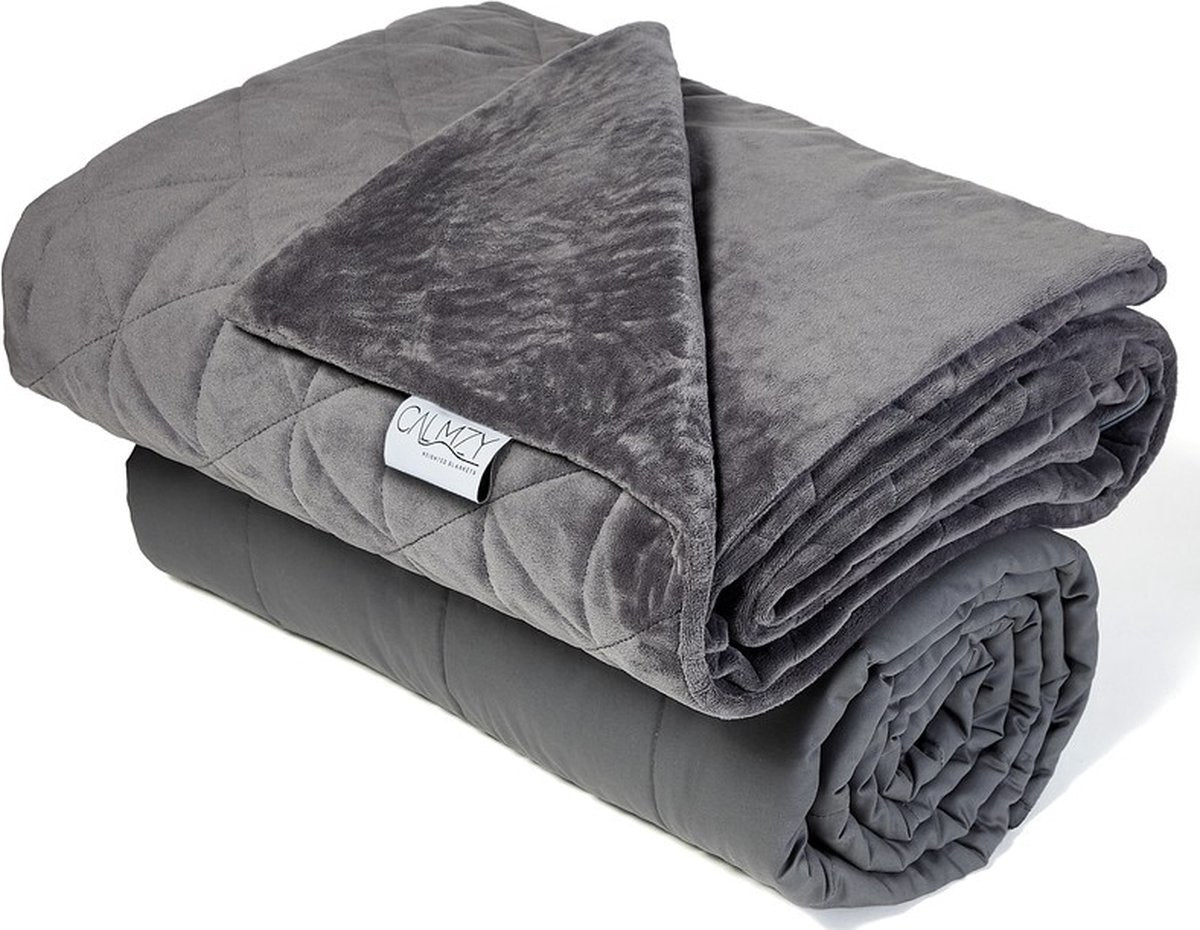 Calmzy Verzwaringsdeken Bundel 7 kg - - Verzwaringsdeken & Verzwaringsdeken Hoes - 150 x 200 cm - Charcoal
