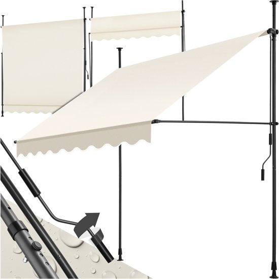 tectake Klemluifel - Zonnescherm - 200x180cm - Beige