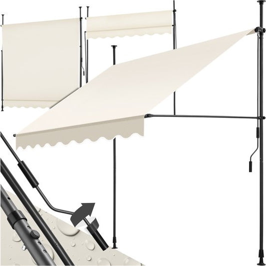 tectake Klemluifel - Zonnescherm - 200x180cm - Beige