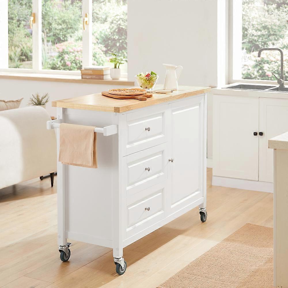 Coast Keukeneiland 3 Lades - 120x45x92cm - Wit-Naturel