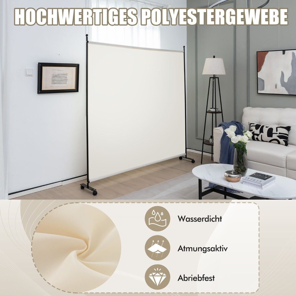 Coast van individuele kamerverdelers met een paneel breed privacyscherm 184 x 30 x 184 cm wit