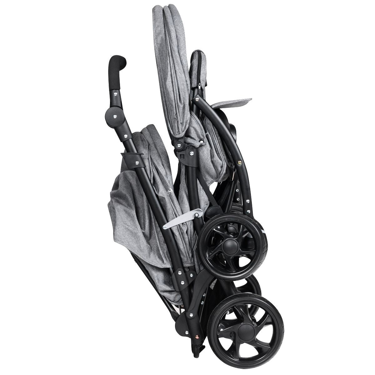 Coast Opvouwbare Tweeling Kinderwagen - Twin Buggy - voor 2 kinderen - Grijs