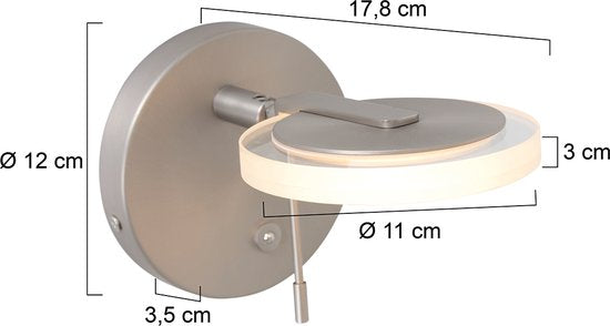 Steinhauer Turound Wandlamp 10w 2700K 1-lichts helder glas