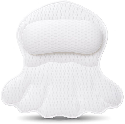 Badkussen voor in Bad 17x17 cm - Wit - Ergonomisch en Comfortabel Steunkussen voor Nek en Hoofd - Alyze