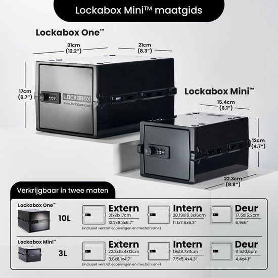 Lockabox Mini™ Opbergbox met Cijferslot – Afsluitbare Medicijnkast – Polycarbonaat Kluis – Koelkast en Diepvries Proof – 3 Liter – 22,3 x 15,4 x 12 cm