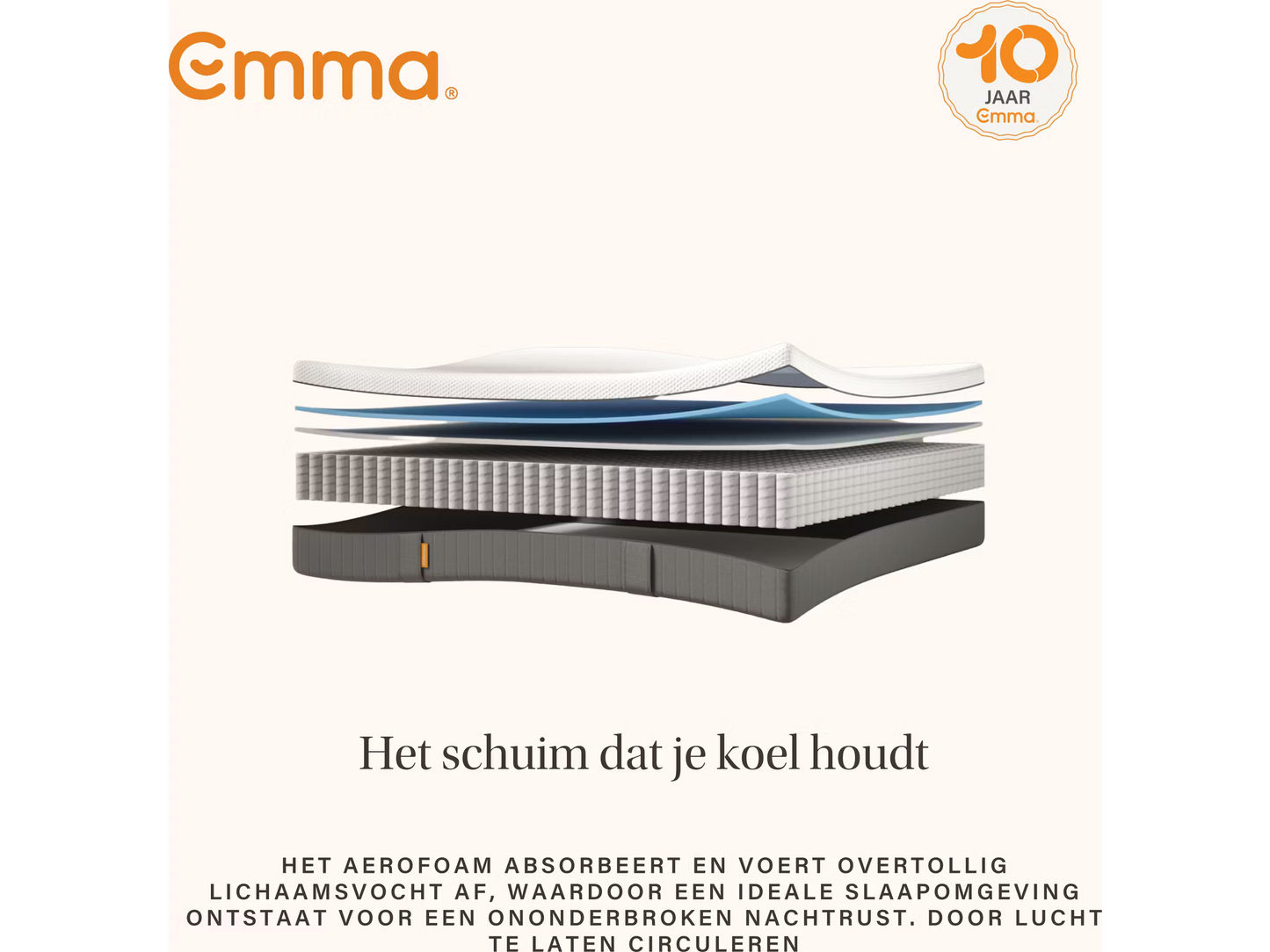 Emma Sleep 22 Lite Hybrid Matras - 80 x 200 cm – 7-Zone Pocketvering & Duurzaam SupportBase Schuim