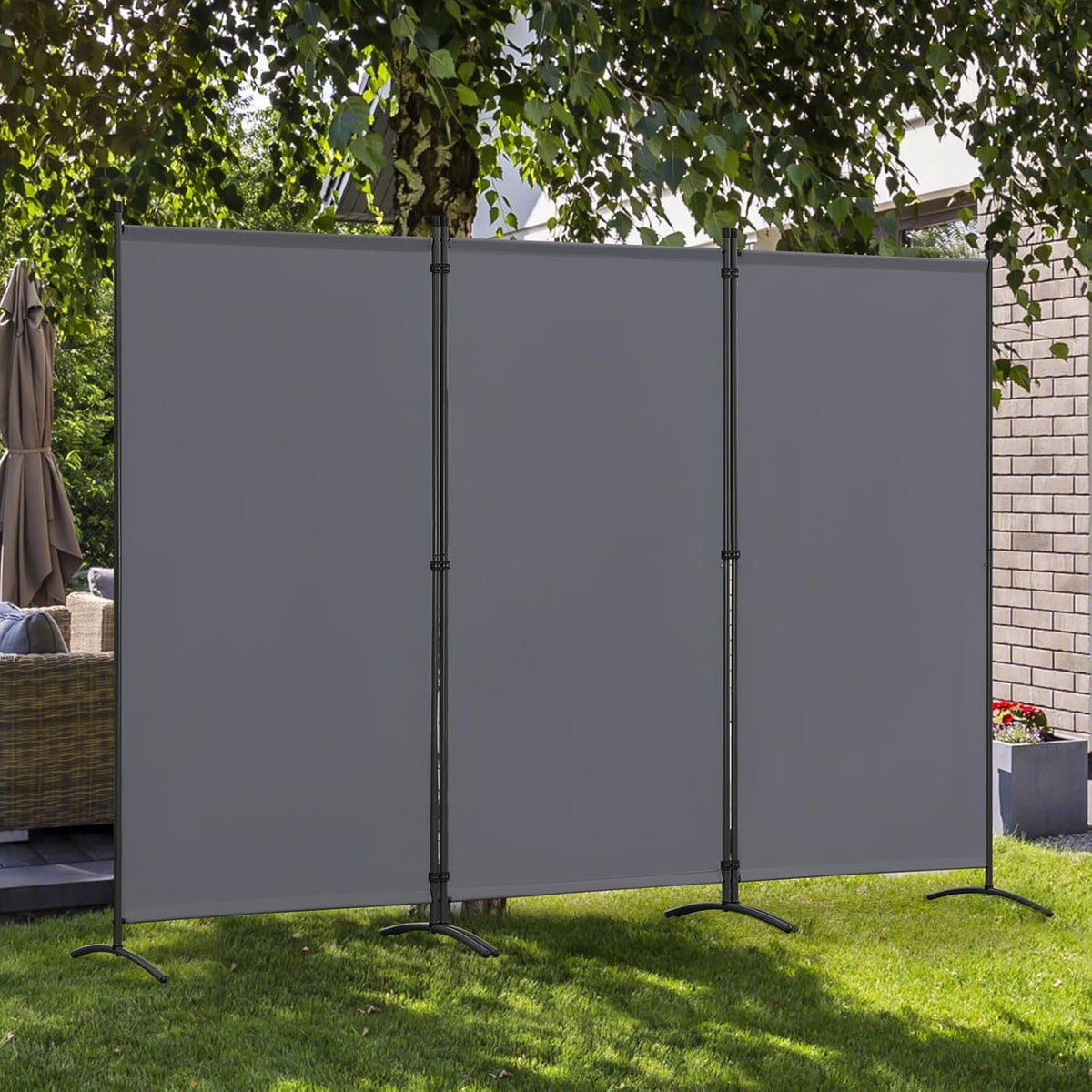 Angel Living Paravent 3 Panelen – 243 x 180 cm – Grijs
