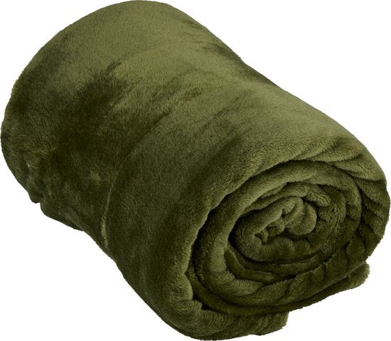 Arti Casa Fleece Deken 150 x 200 cm - Plaid Deken voor op de Bank, Bed of Buiten - Woondecoratie Woonkamer en Slaapkamer - Super Zacht Materiaal - Groen