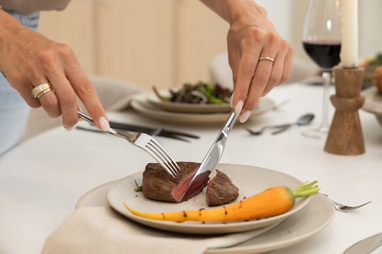 Deleca Amor 72-delige Bestekset voor 12 Personen - Bestek incl. RVS Vorken, Messen, Lepels & Steakmessen Set - Vaatwasserbestendig - Zilver Edelstaal 18/10