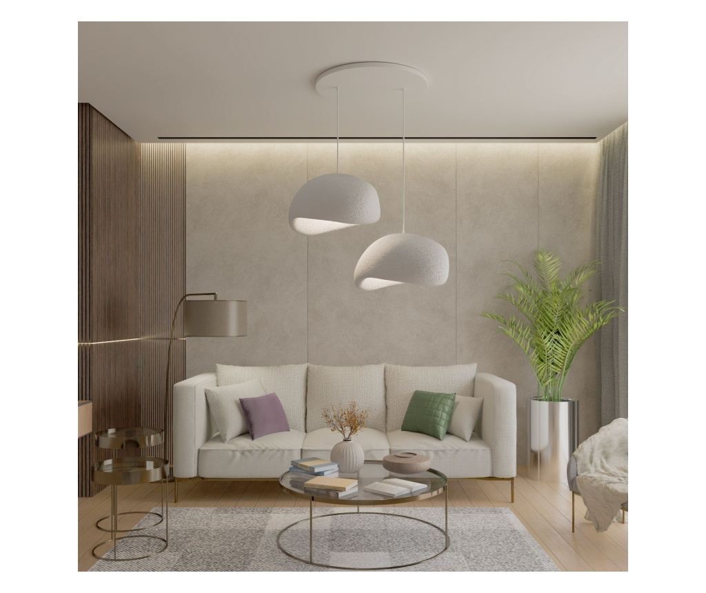 Wabi Loom Wabi Sabi Grainbeams – 2‑Lamps Hanglamp – In Hoogte Verstelbaar – Wit
