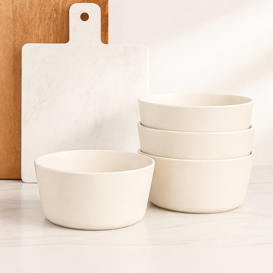 Luft Serviesset 6 Persoons - Restaurant Bordenset - Kommen - Eetborden - Modern - Massief Aardewerk, Keramiek - Creme/beige/wit - 18 delig