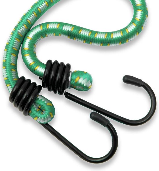 10 x Rubberen Bagagespin met haken 61 cm x 8 mm Ø
