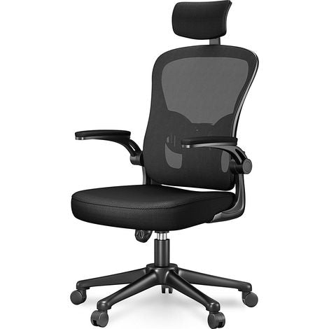 Lifegoods Ergonomische Bureaustoel - Draaibaar - Hoofdsteun - 150 kg - Zwart