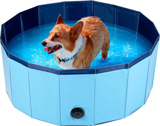 maxxpro Hondenzwembad Opvouwbaar - Antislip - Leegloopventiel - ⌀ 80 cm - Blauw