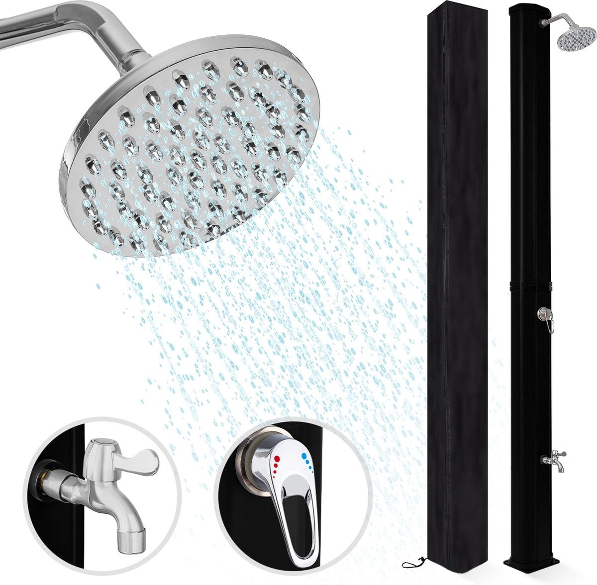 LifeGoods Buitendouche - Solar - 360° Draaibare Douchekop - 35L - Zwart