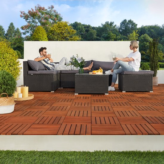 Terrastegel Acaciahout - 30x30cm Plug In Systeem - FSC® gecertificeerd