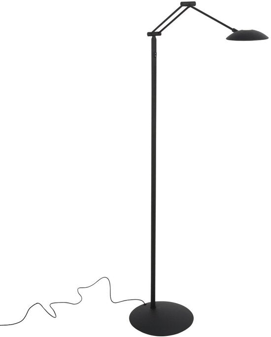 Vloerlamp Daphne 2 4601ZW - zwarte metalen leeslamp met verstelbaar licht, afstandsbediening en instelbare kleurtemperatuur - Steinhauer