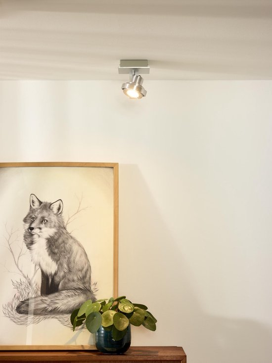 Lucide LANDA - Plafondspot - LED Dim tot warm - GU10 - 1x5W 2200K/3000K - Mat chroom