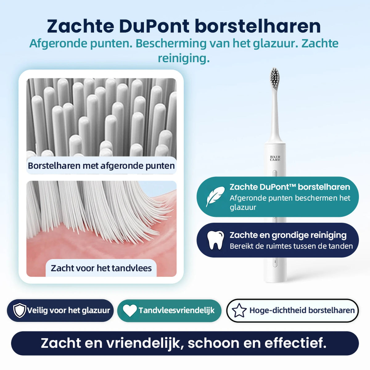 Bair Care A9 Sonische Elektrische Tandenborstel - 5 Reinigingsstanden - 3 Intensiteiten - 180 Dagen Batterijduur - IPX7 Waterdicht