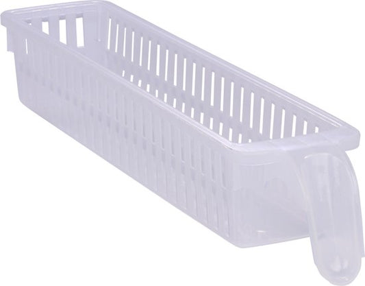 Koelkast Organizer 1,58L - 35 x 7,5 x 6 CM - Koelkast Opbergbak met Handvat - Vaatwasser Bestendig - Organiseer Koelkast en Keukenkastjes - Kunststof - Transparant