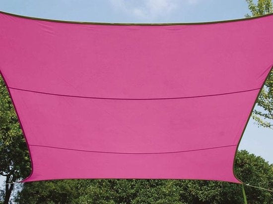 Perel Schaduwdoek, waterafstotend, 4 x 3 m, 160 g/m², polyester, rechthoek, fuchsia