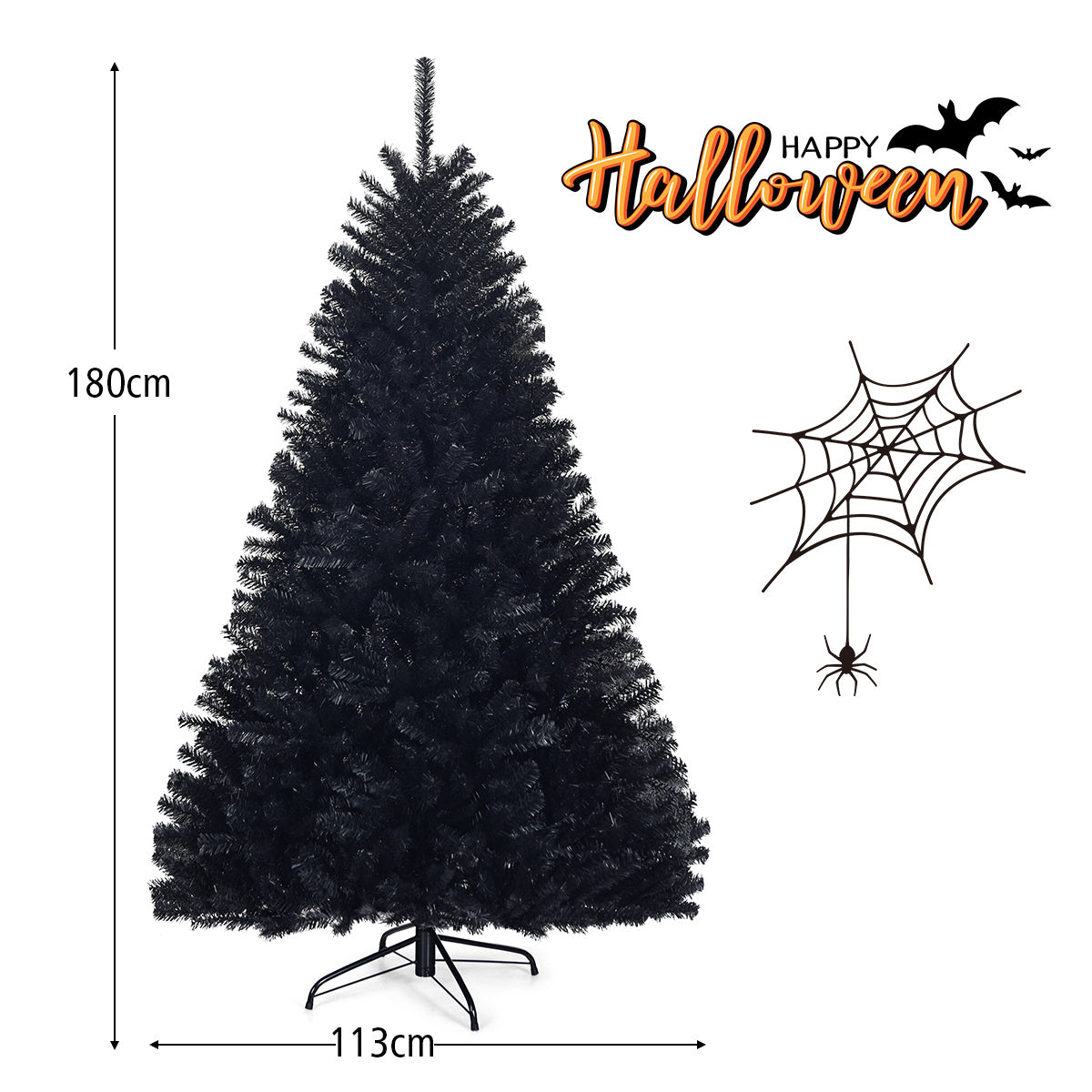 Coast Kunstkerstboom - 1036 Takken - PVC - 180cm - Zwart