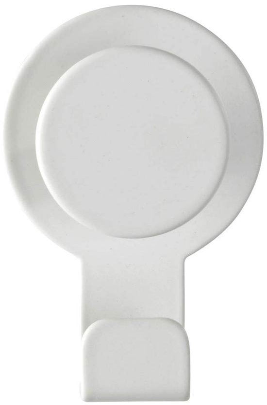 WENKO Wandhaak Blandas wit mat - kleefhaak zonder boren, handdoekhouder, roestvrij staal, 5 x 7,5 x 2,5 cm, wit