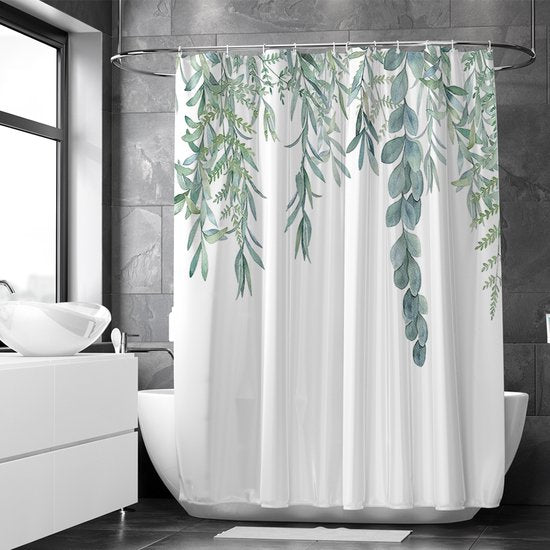 Loti Living Douchegordijn Anti Schimmel – Hangplant - Inclusief ringen – Waterdicht - Polyester - Douchegordijn 180x200 cm