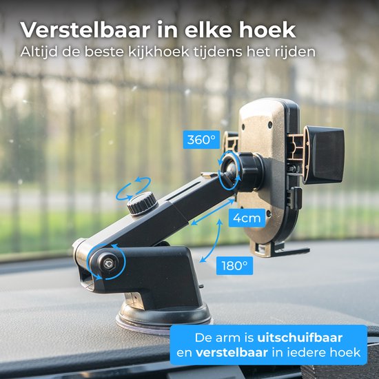Nuvance Telefoonhouders Auto - GSM houder - 360° - Zuignap voor Raam & Dashboard - Telefoonhouder