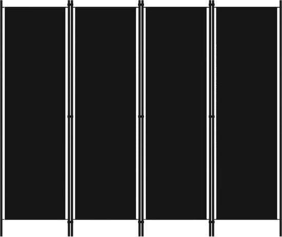vidaXL - Kamerscherm - met - 4 - panelen - 200x180 - cm - zwart