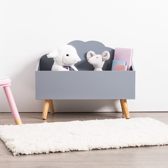 Sphera Houten Speelgoedkist - wit - 58x28x45 cm