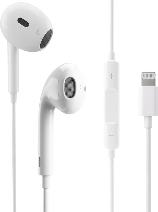 Nuvance Oortjes met Draad - Geschikt voor Lightning - In-Ear Oordopjes met Draad - Bedrade Oordopjes met Microfoon - Wit