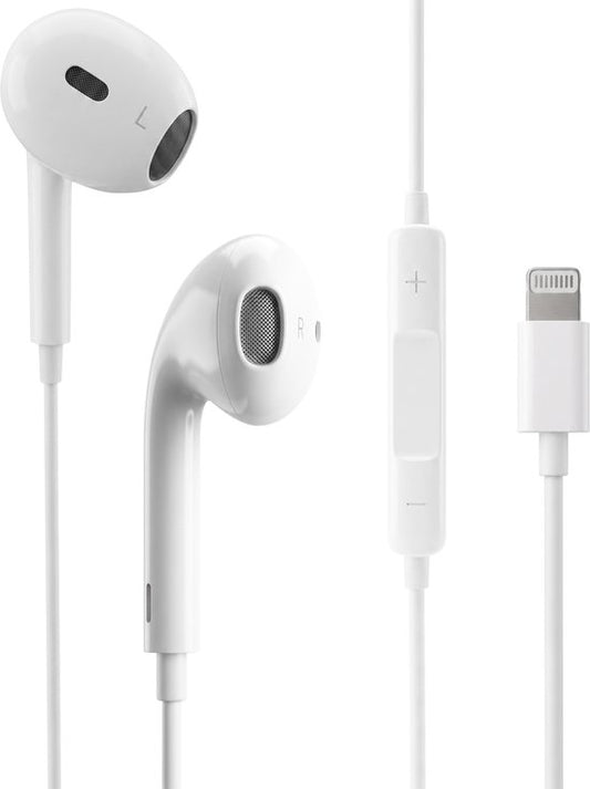 Nuvance Oortjes met Draad - Geschikt voor Lightning - In-Ear Oordopjes met Draad - Bedrade Oordopjes met Microfoon - Wit
