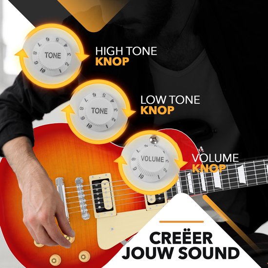 Finesse Elektrische Gitaar met Versterker Rood/Oranje