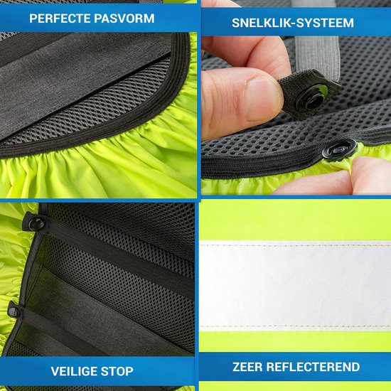 NEXTCOVER® Universele Rugzak Regenhoes [AquaShield] - Rugzak Regenhoes Waterdicht als extra bescherming voor rugzak waterdicht - Rugzak Regenhoes Reflecterend - Neongroen